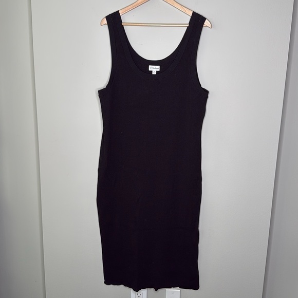 The Drop Women's Ribbed Midi Side Slit Sweater Dress in Black Size 2X - Picture 1 of 7